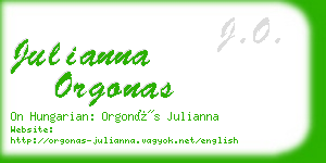 julianna orgonas business card